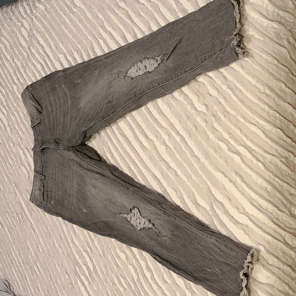 Old Navy distressed gray wash jeans. 10P.